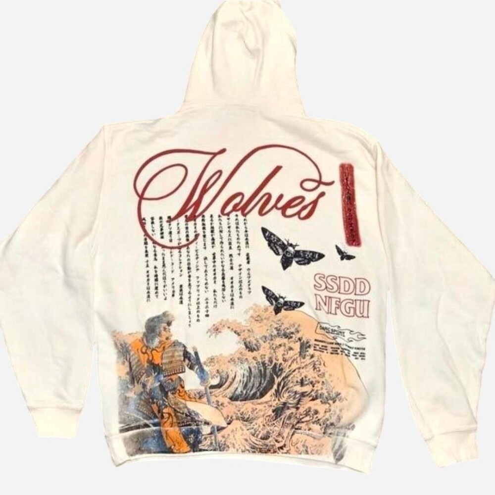 Darc Sport Bushido With Honor 1 of 500 Pierce Hoodie in Cream, size XL #samurai